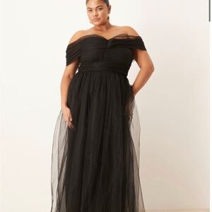 ASOS Curve Black Strapless Gown